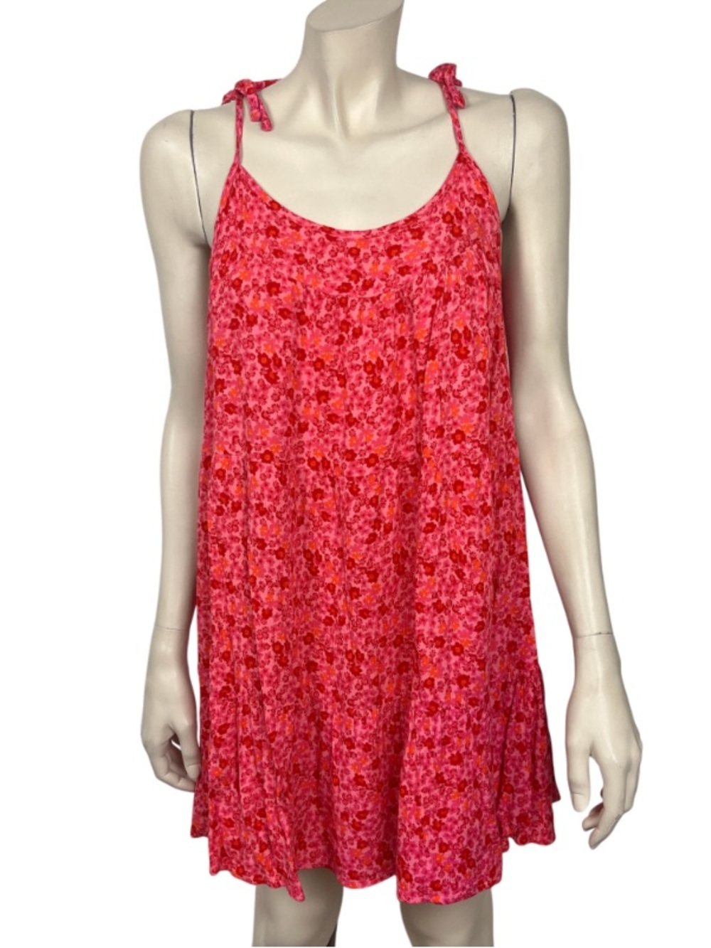 Wild Fable Red and Pink Floral Shoulder Tie Sundress